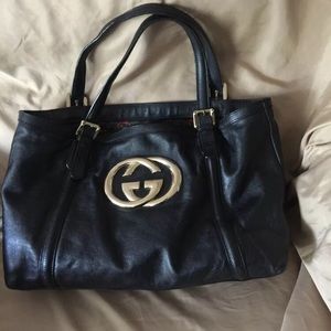 Gucci Leather Britt Tote Handbag